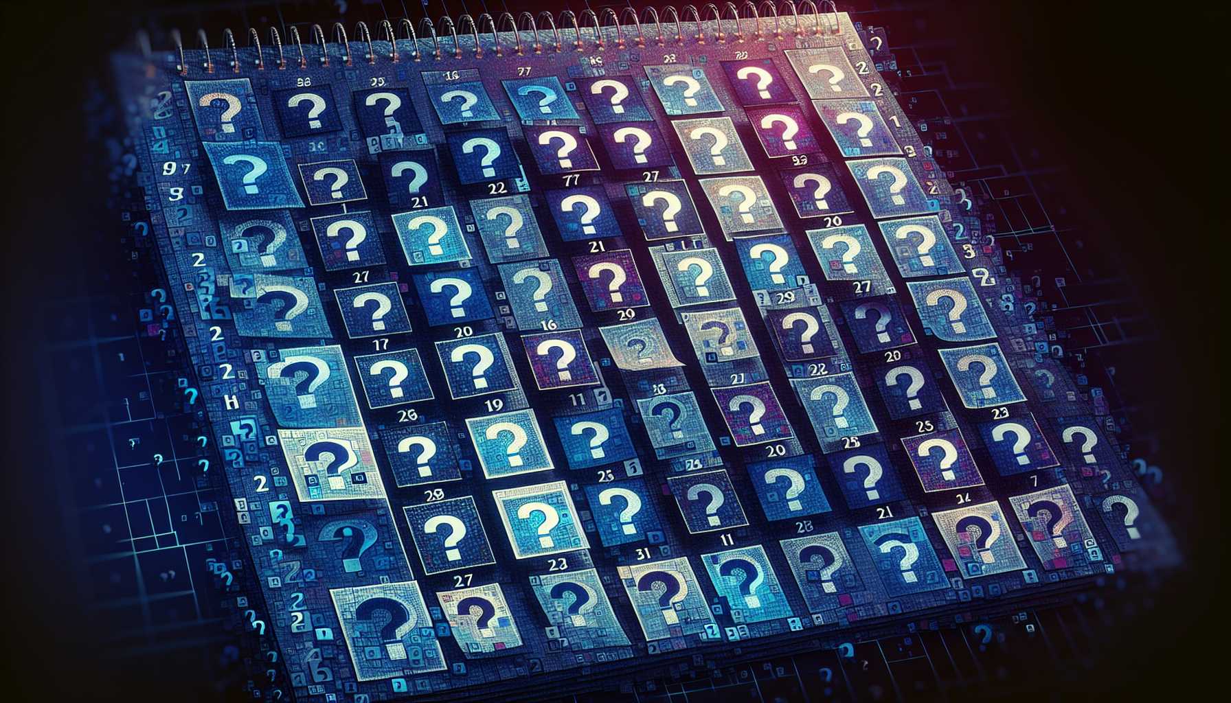 a calendar with question marks symbolizing speculation and rumors