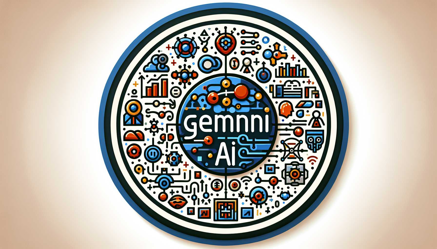 Alphabet's Gemini AI emblem with various AI visual representations