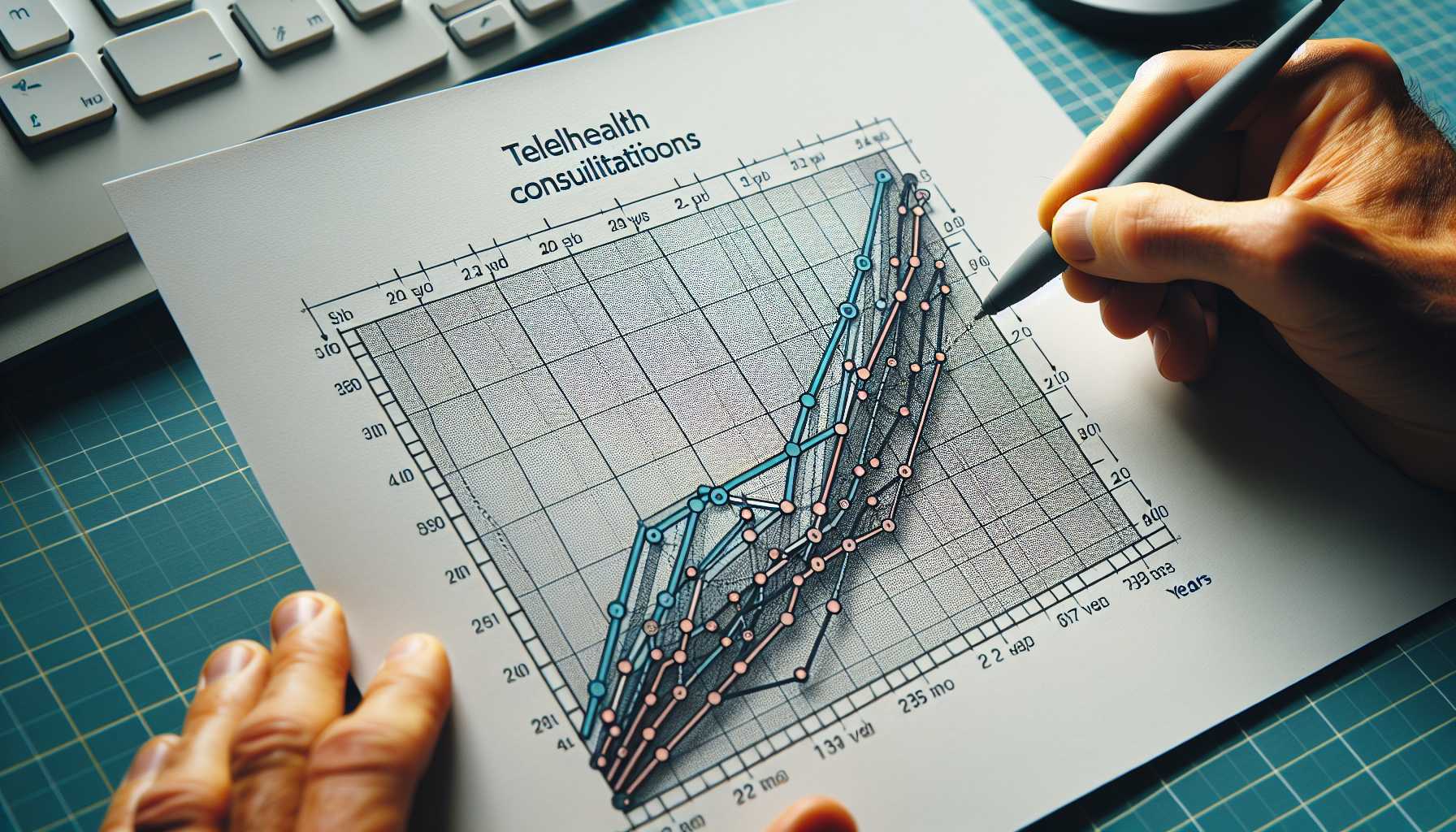 a graph showing the growth of telehealth consultations in the UK over the last 5 years