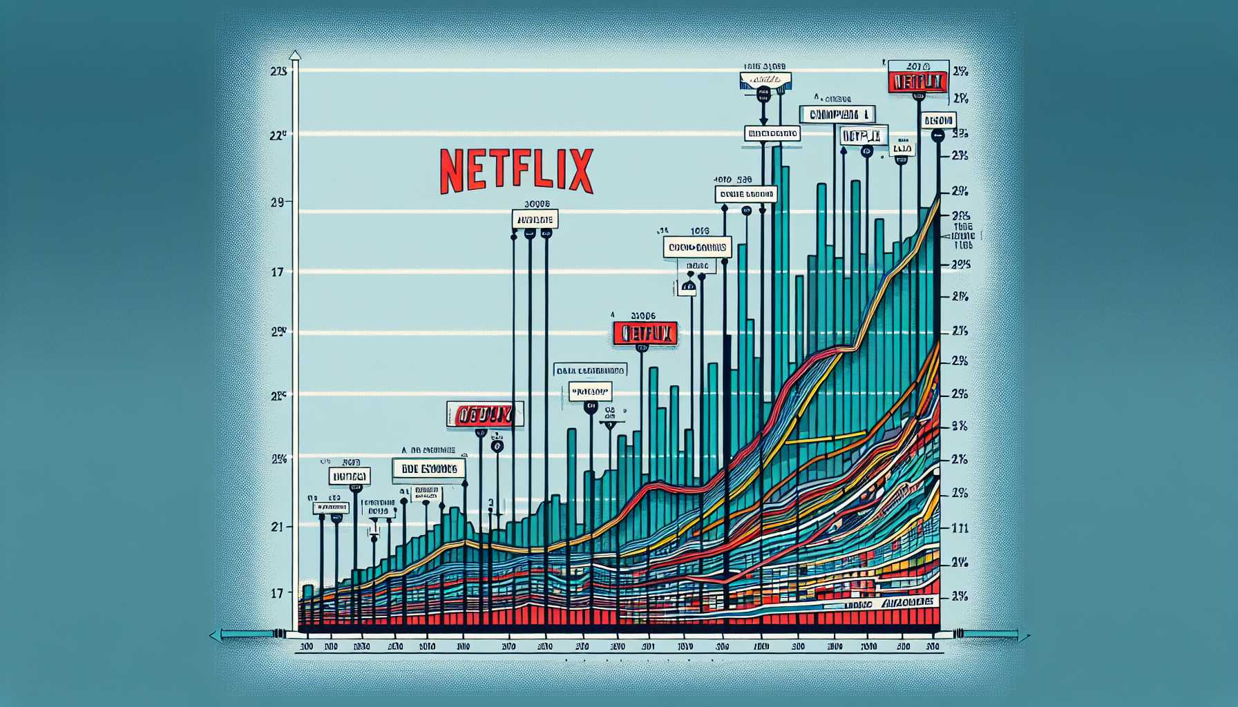 a graph showing the popularity of video streaming services in Algeria, with Netflix being the most popular