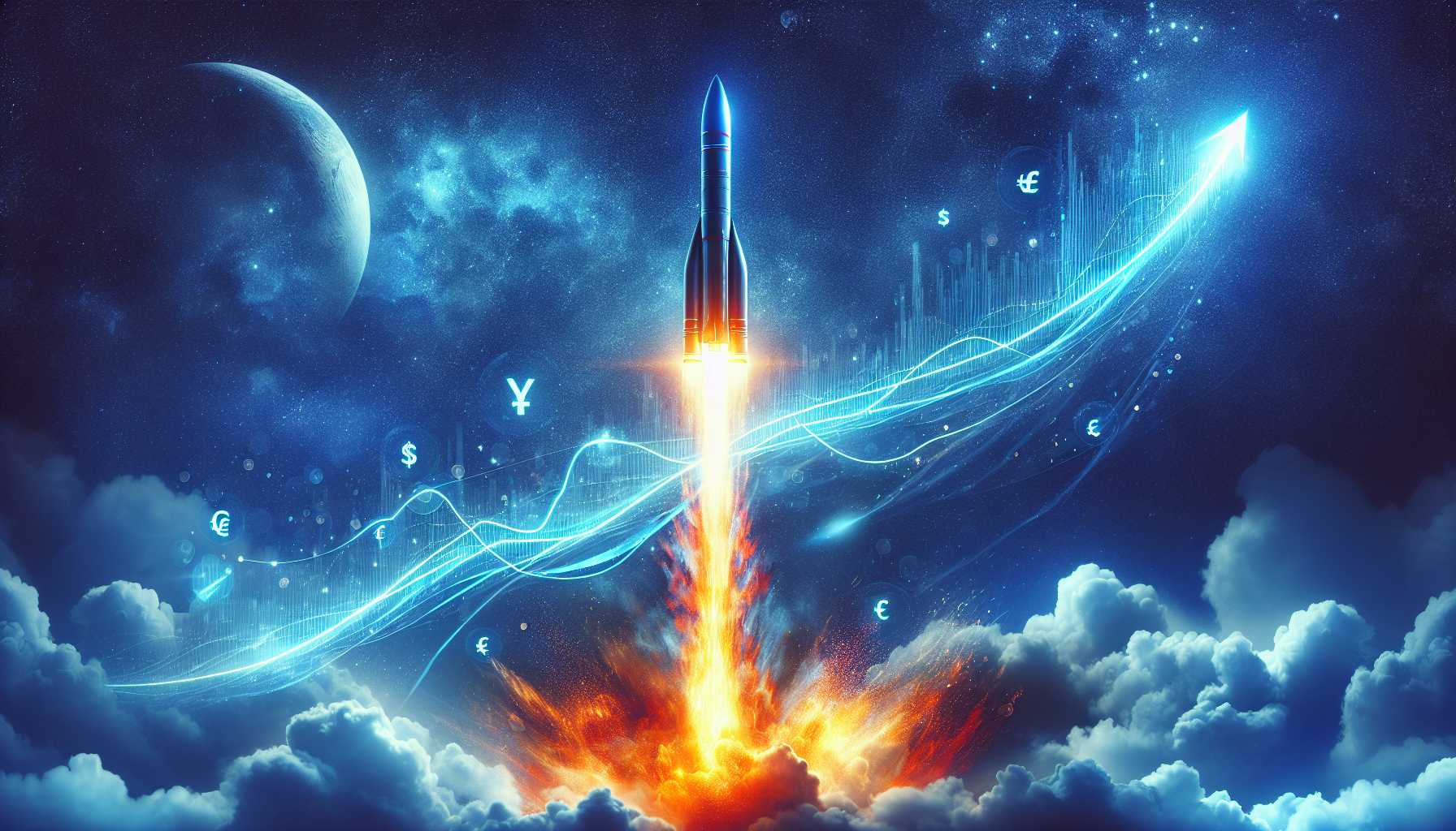 a rocket symbolizing a stock soaring into space