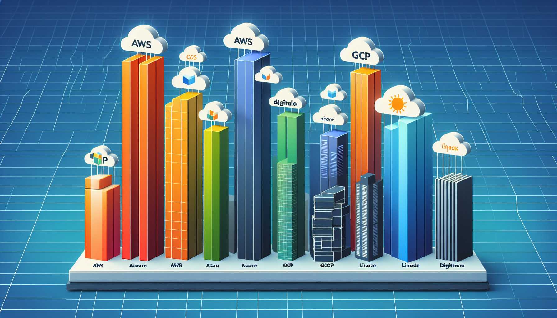 Graph showing the popularity of cloud service providers among startups in the UK