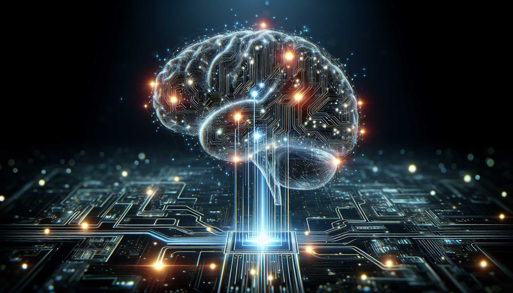 A futuristic artificial intelligence brain concept