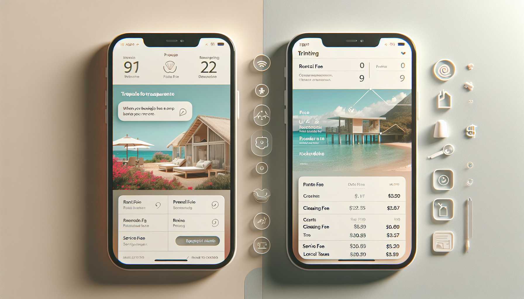 Airbnb mobile app with transparent pricing feature