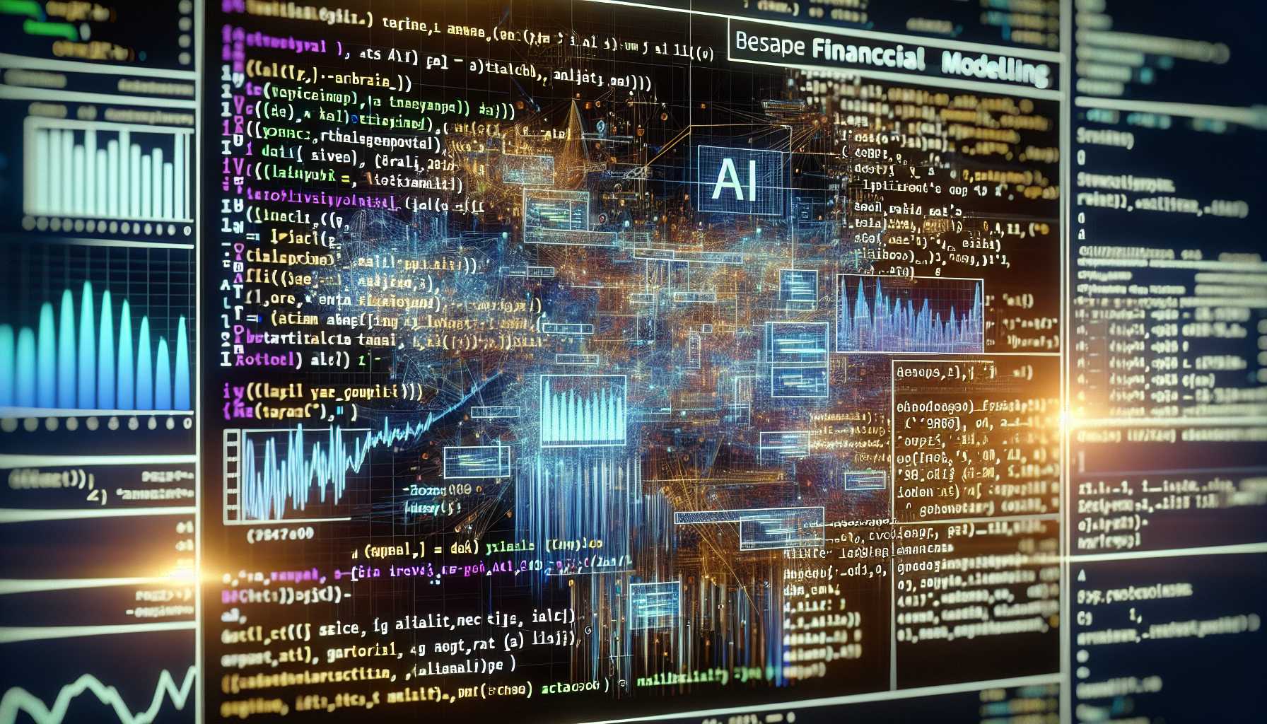 a computer screen showing AI code and custom financial modeling