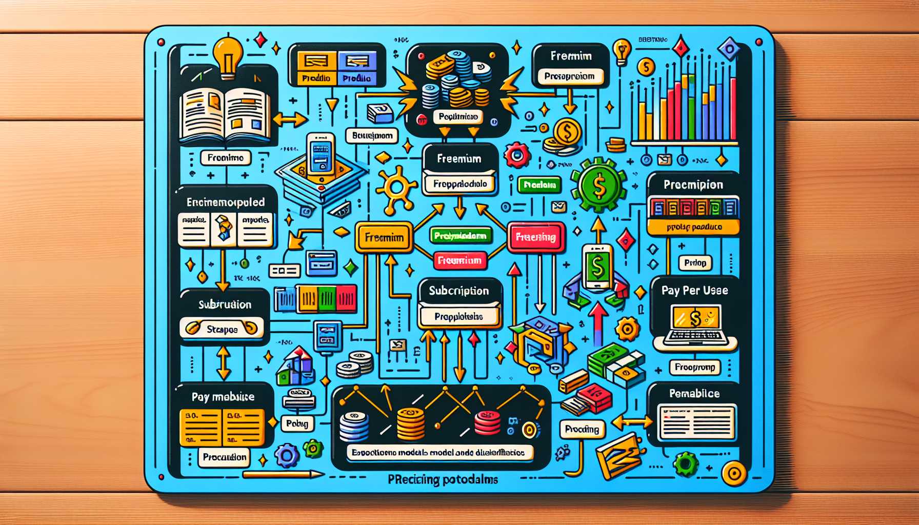 a diagram illustrating various tech product pricing models and strategies