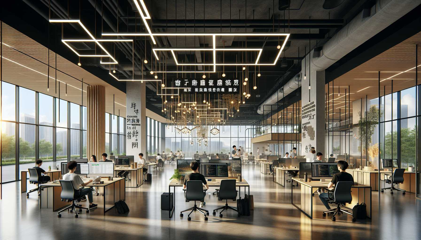 A high-tech startup office in China