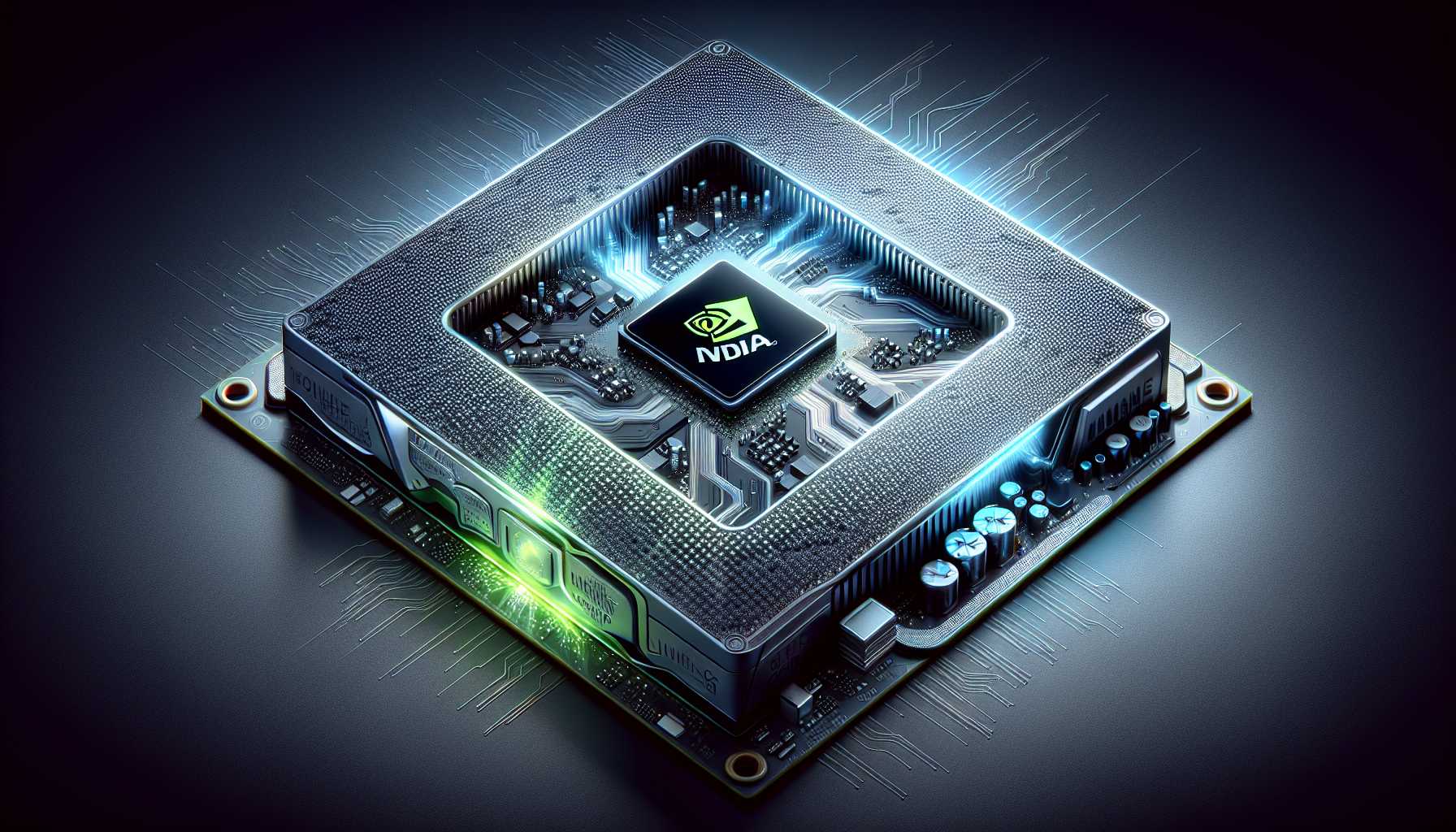 Nvidia GPU with AI chip technology glowing