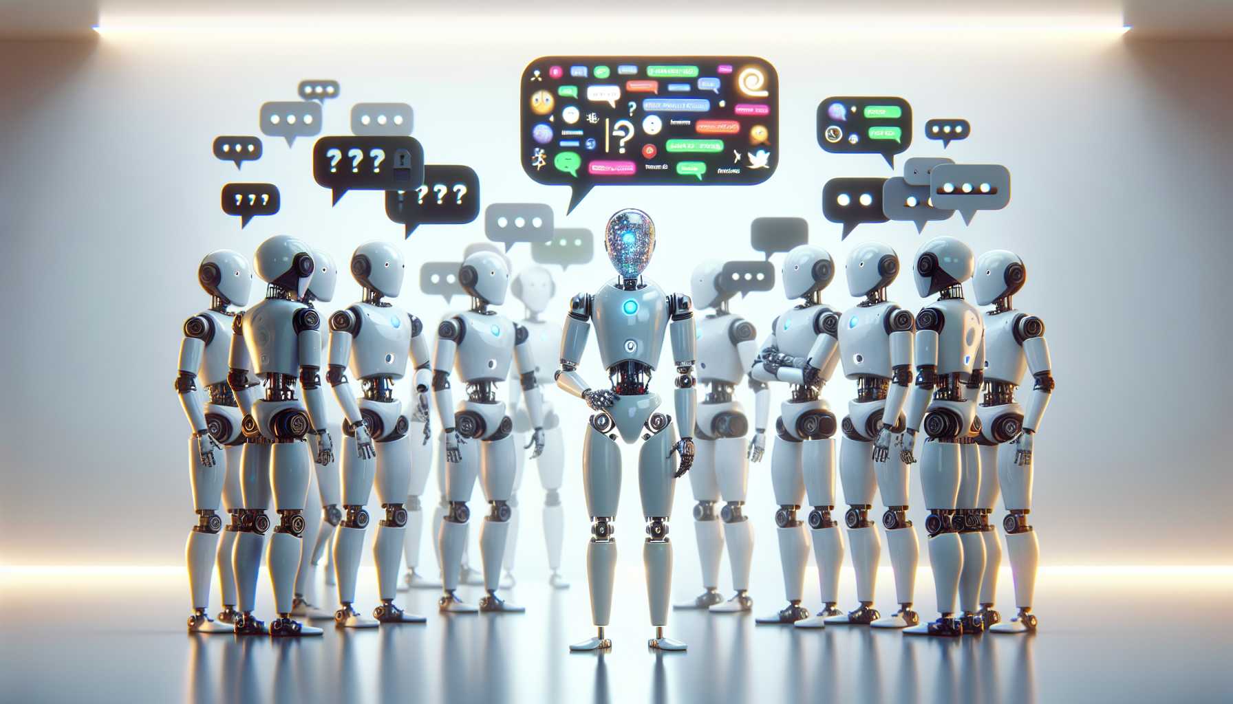 AI robots portraying the idea of a rogue and nonsensical chatbot