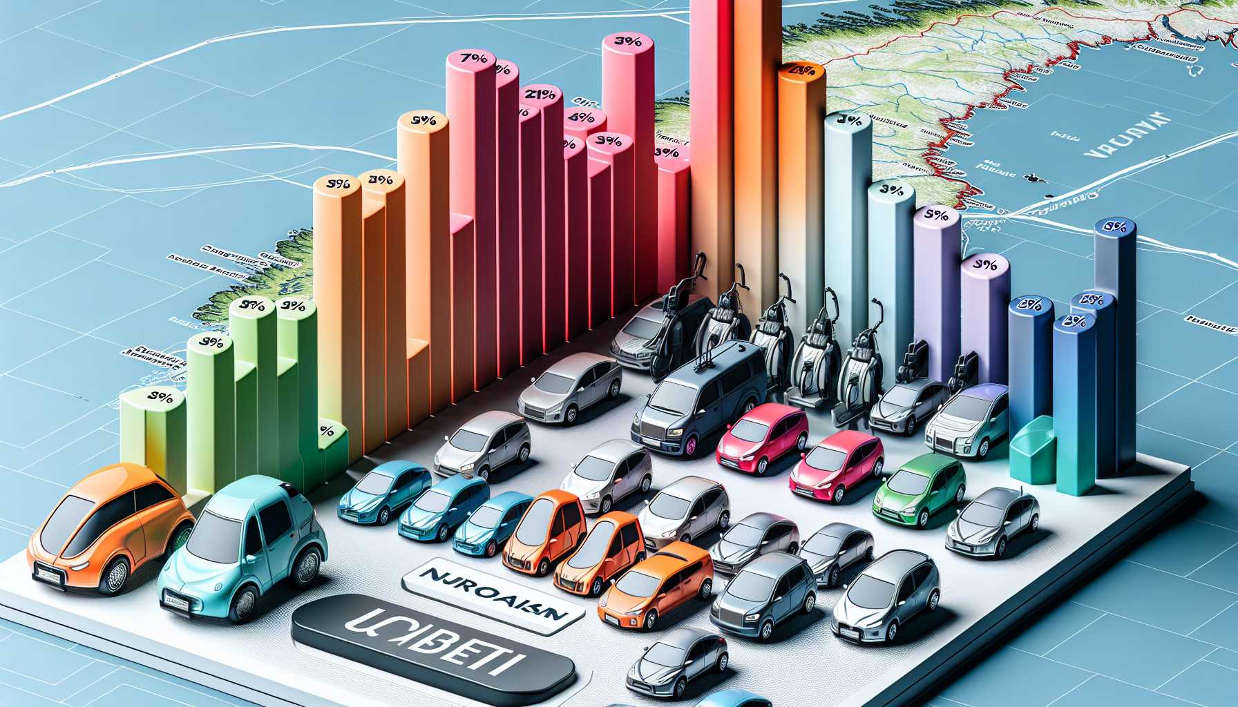 a graph showing the market share of electric cars in urban areas of Norway