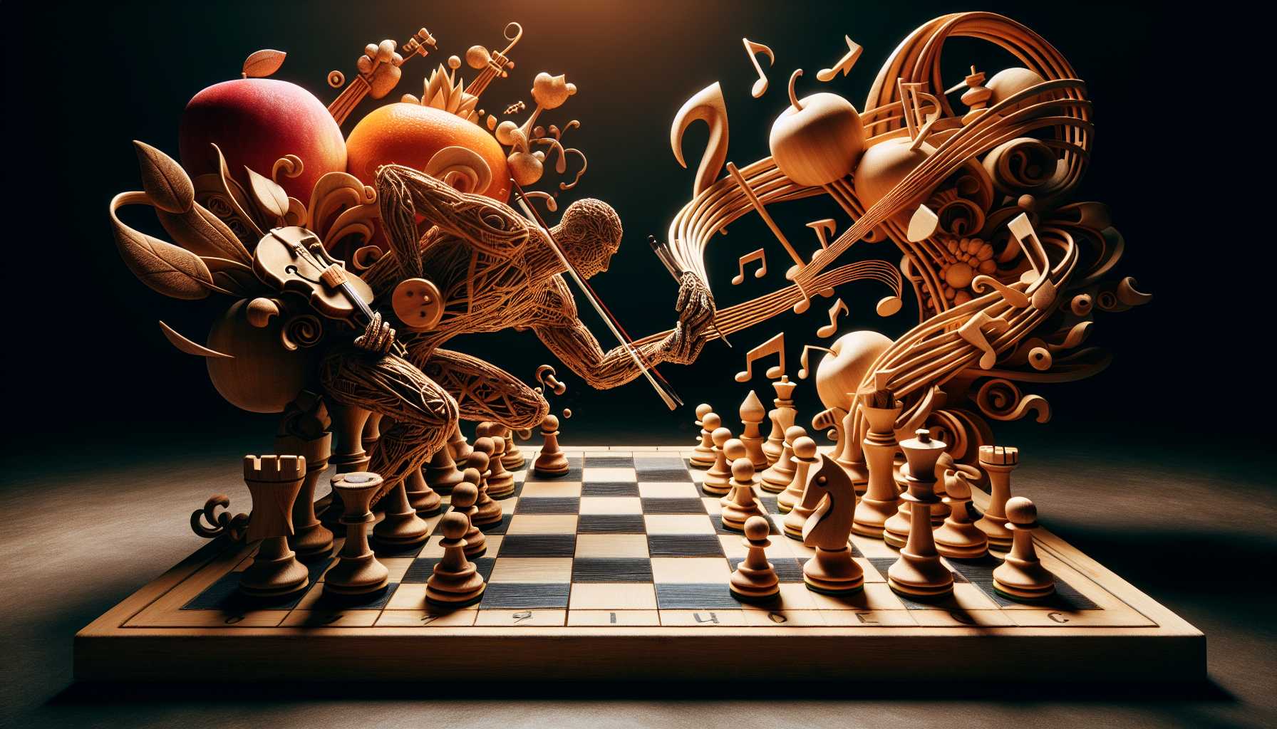 A chessboard with one player striking back decisively, representing Spotify's counter-narrative against Apple.