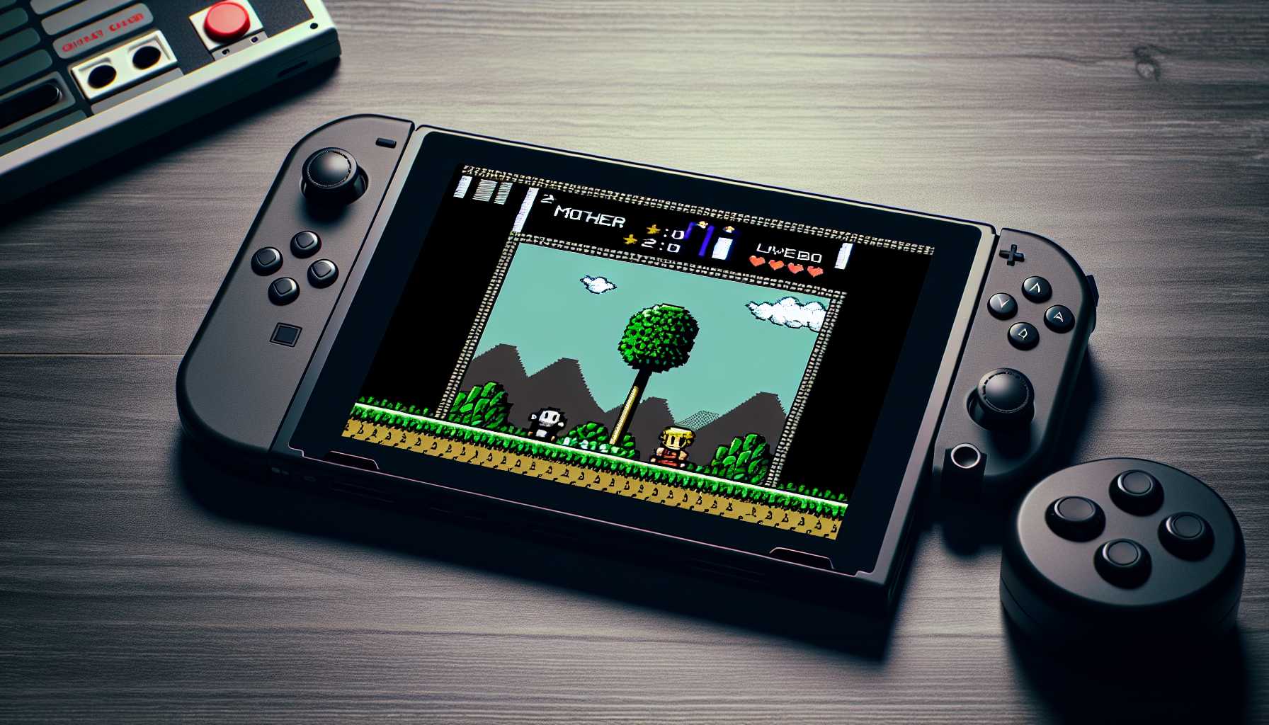 Classic 8-bit Mother 3 on modern Nintendo Switch console