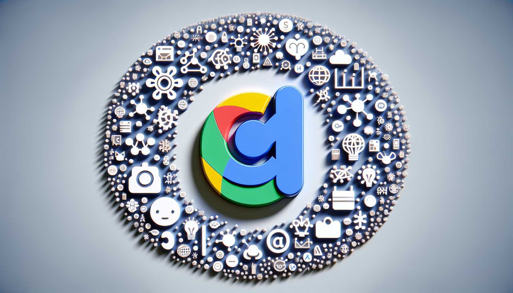 Google AI logo surrounded by other smaller AI logos