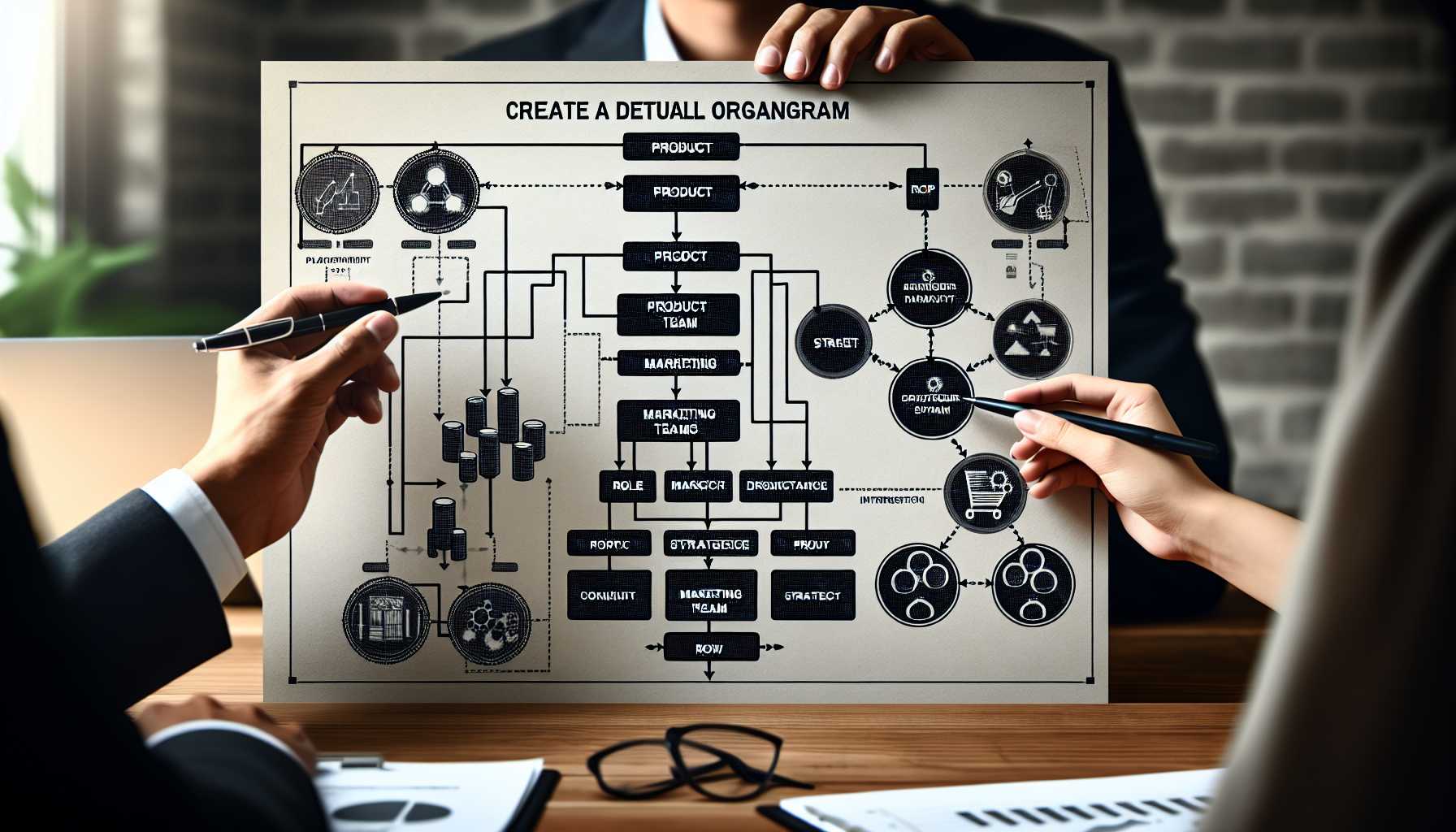 an organigram representing the strategic alignment between product and marketing teams