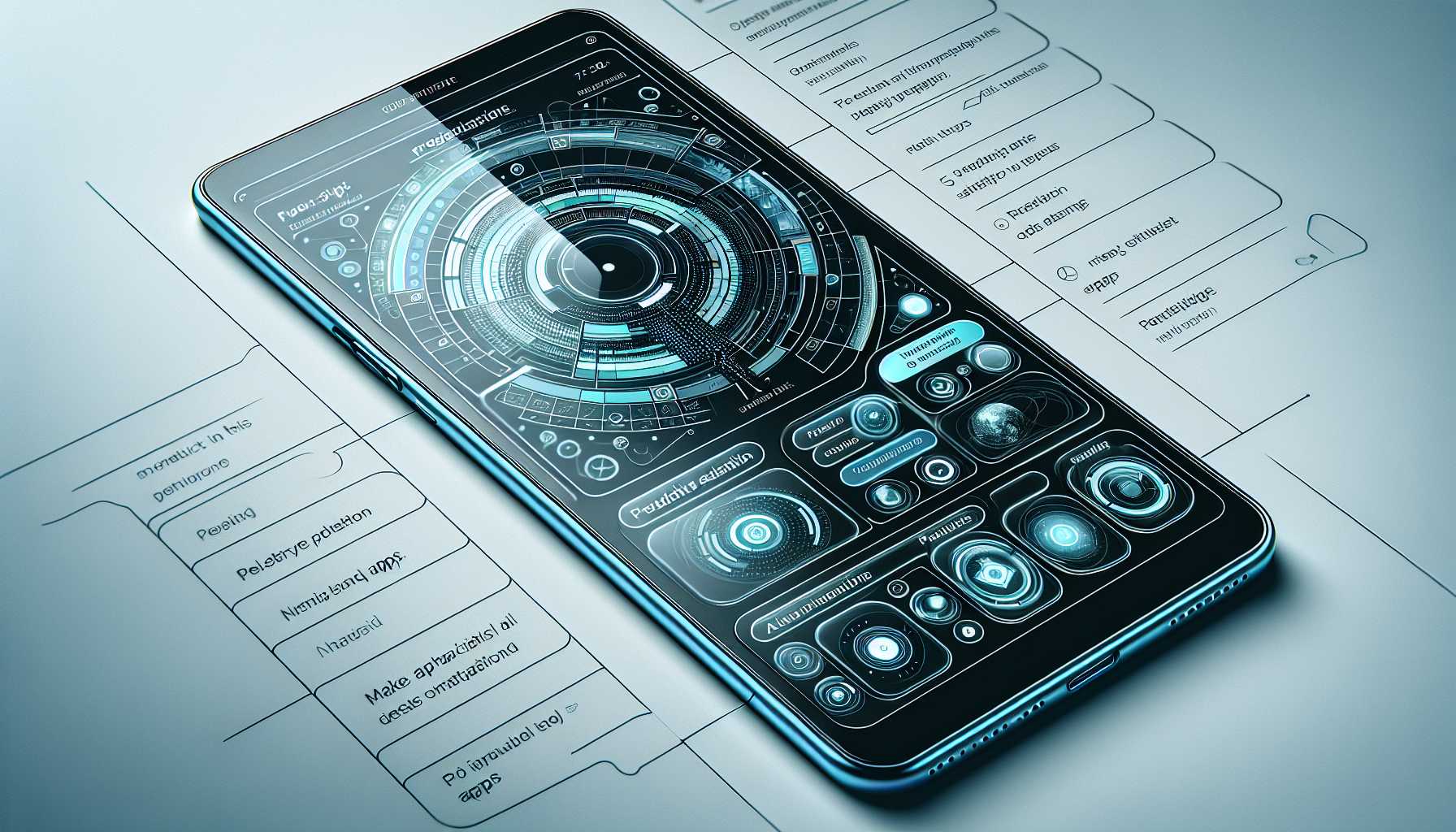 concept art of an app-less smartphone with predictive interface