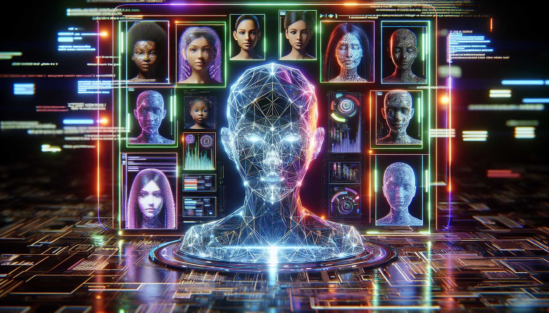 An AI image generator contemplating human diversity