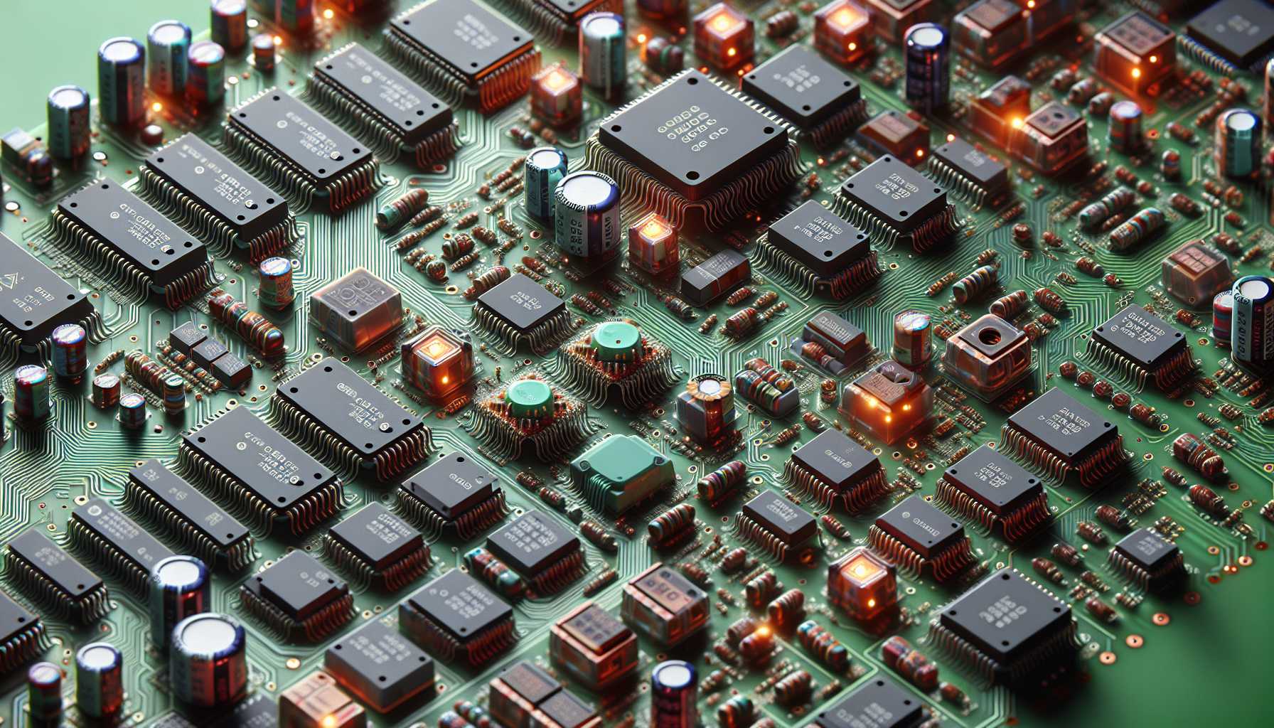 Semiconductor chips on a circuit board