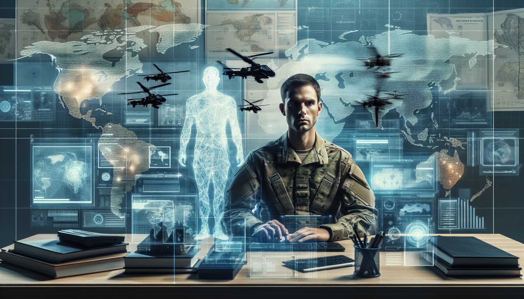 ethics in AI conceptual image showing human oversight of military AI operations