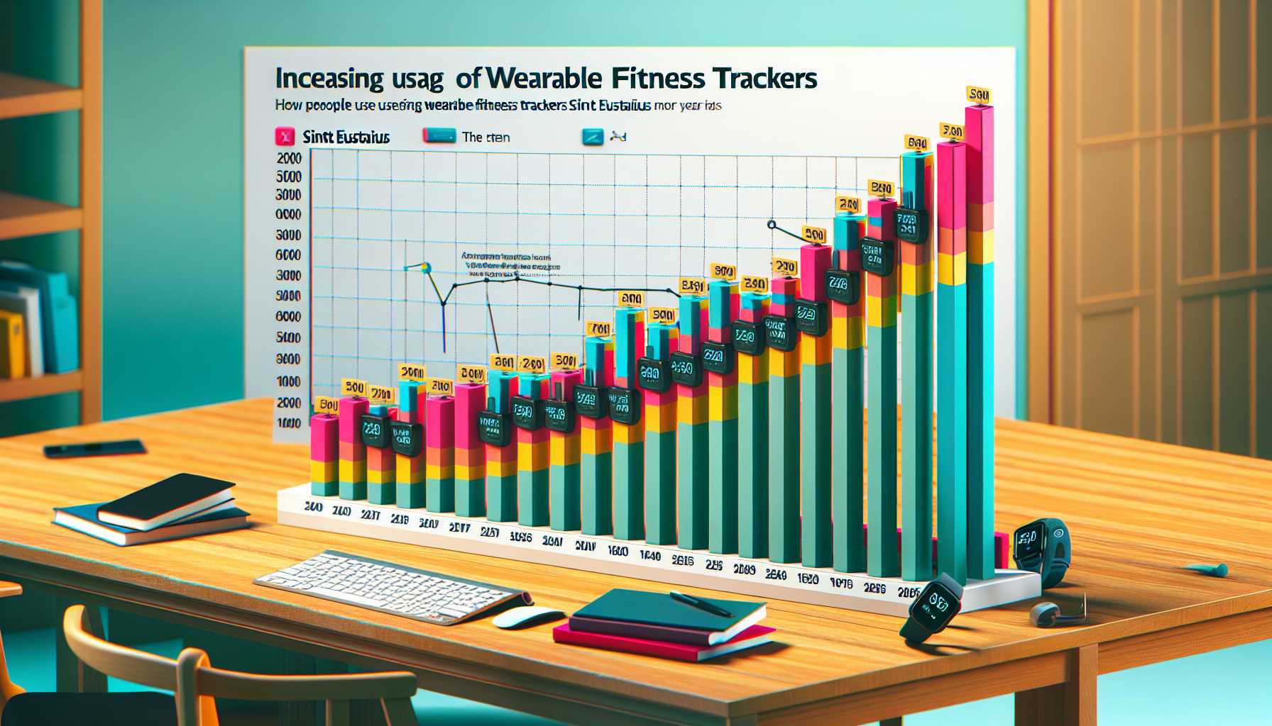 a graph showing the growth of wearable fitness tracker usage in Sint Eustatius