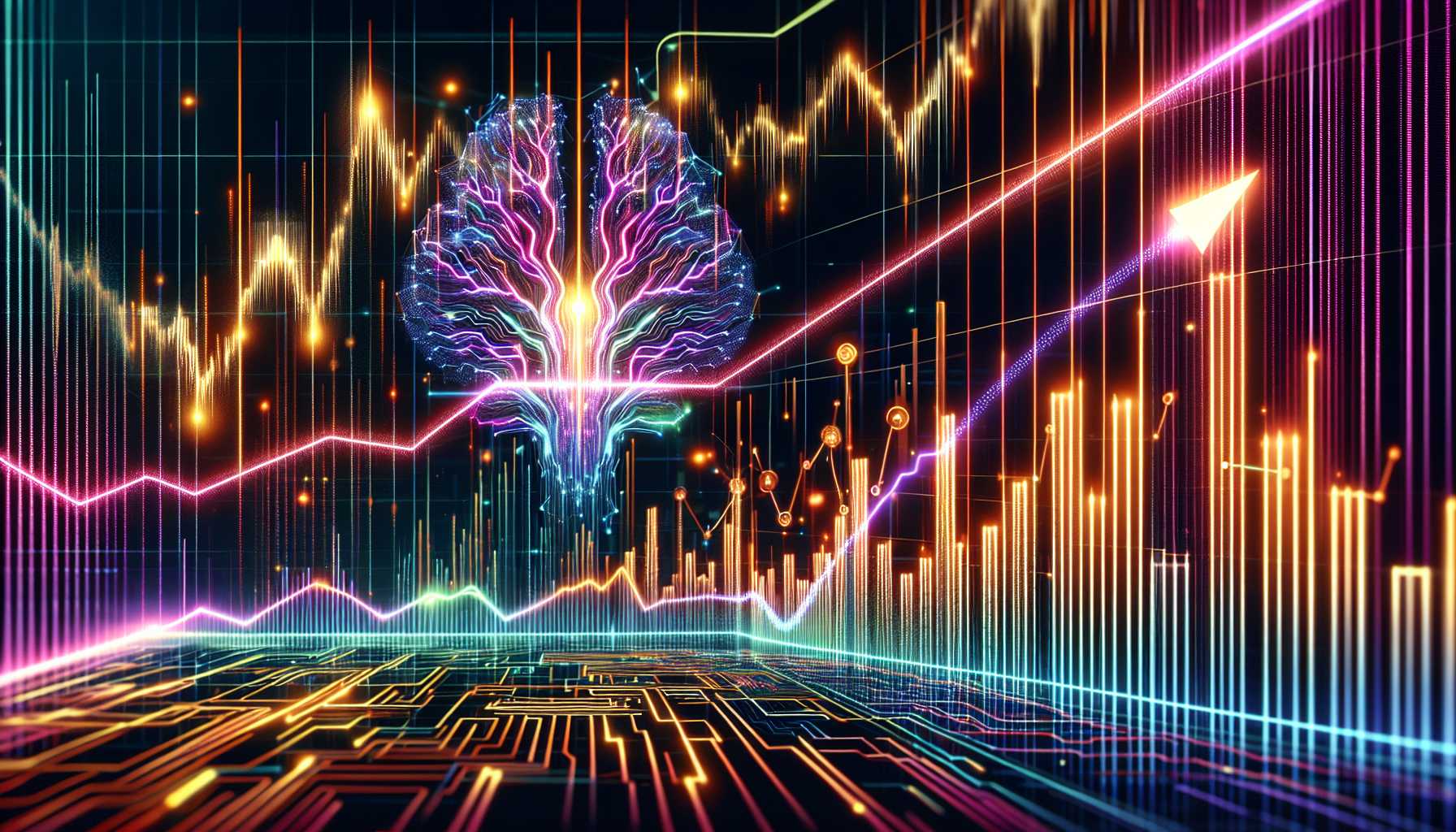 glowing AI neural networks illustrating the explosion of AI technology stocks