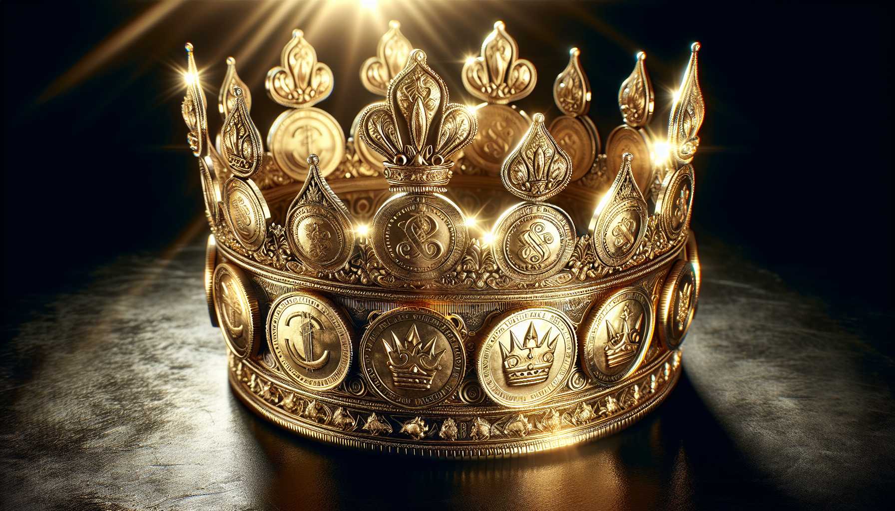 a crown made of gold coins representing the illustrious Dividend Kings