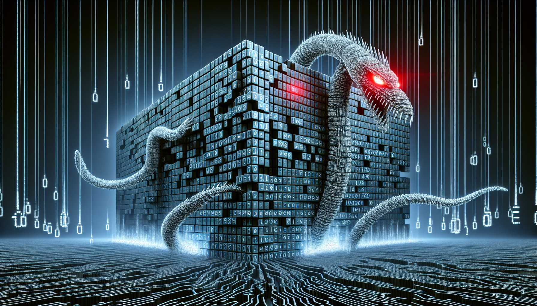 A symbolic representation of a digital firewall protecting against ransomware