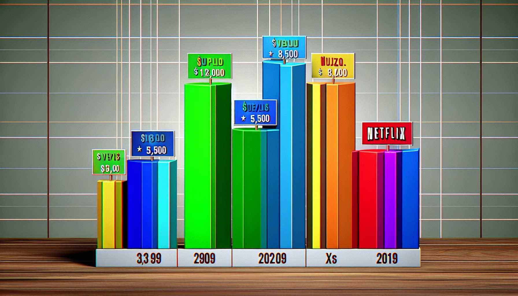 a bar chart showing the number of subscribers for the top 5 video streaming services in the USA