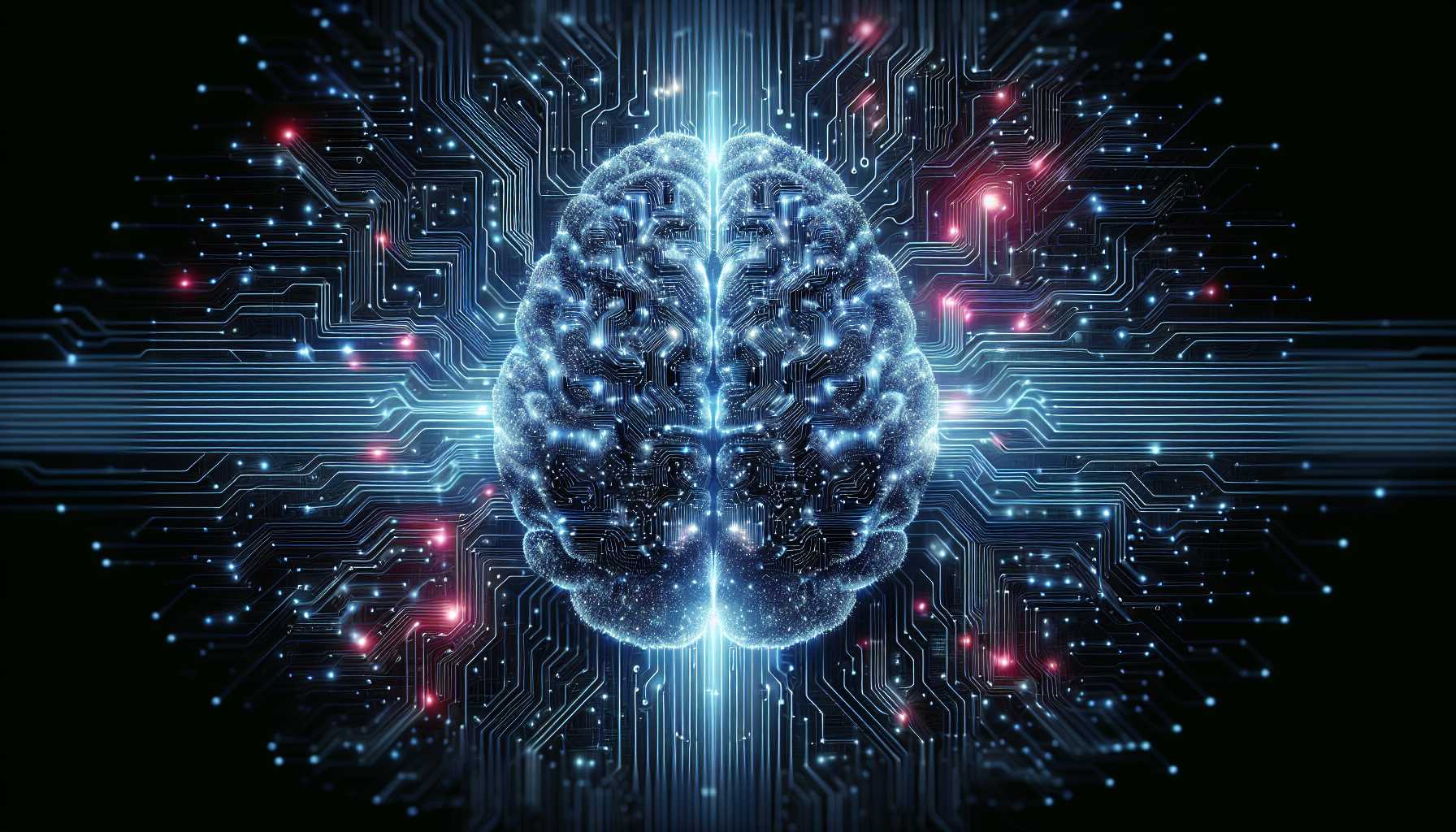 Artificial Intelligence AI concept with digital brain and circuitry