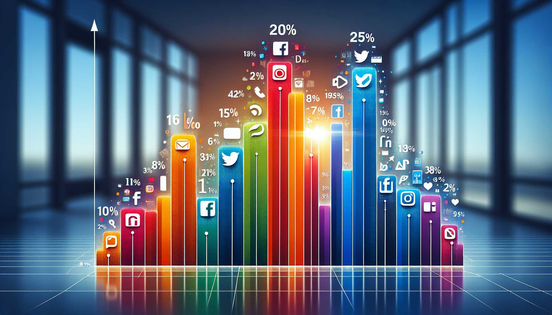 a graph showing the popularity of social media platforms in South Africa, with Facebook being the most popular