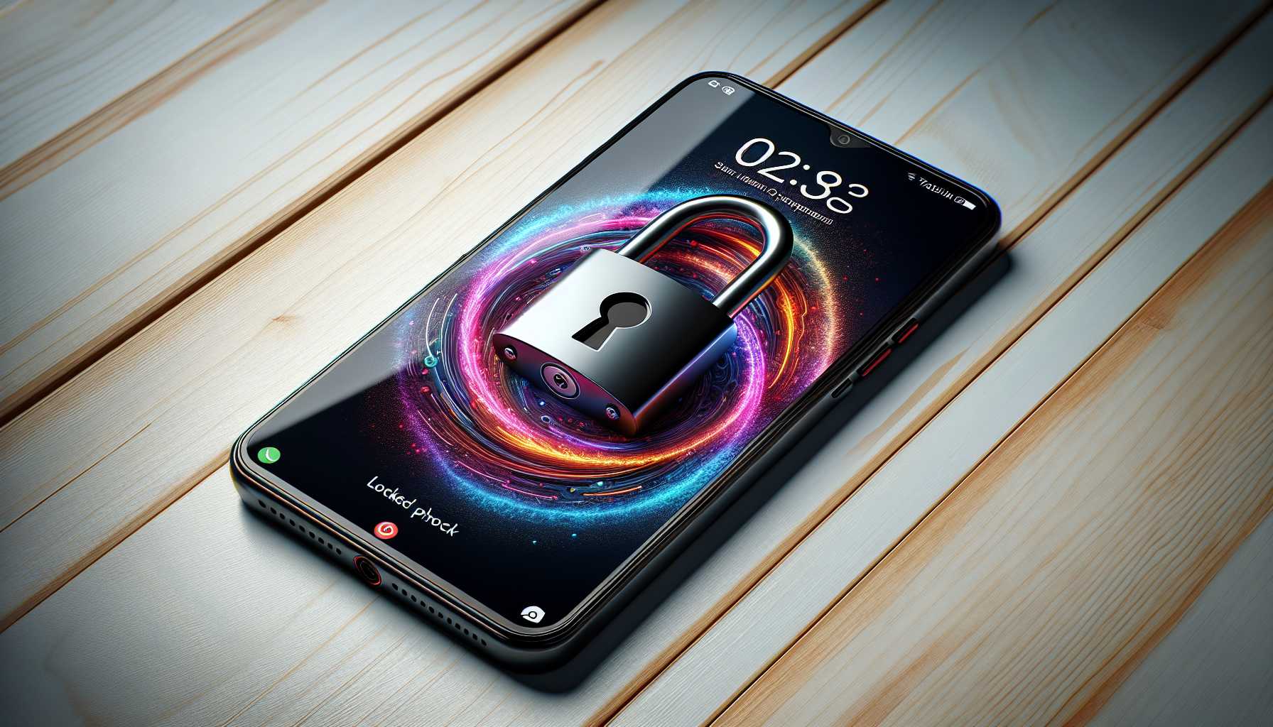 android phone with a lock symbol