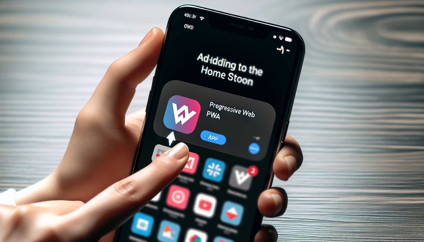 user adding an app to the iPhone home screen showcasing the Progressive Web App feature