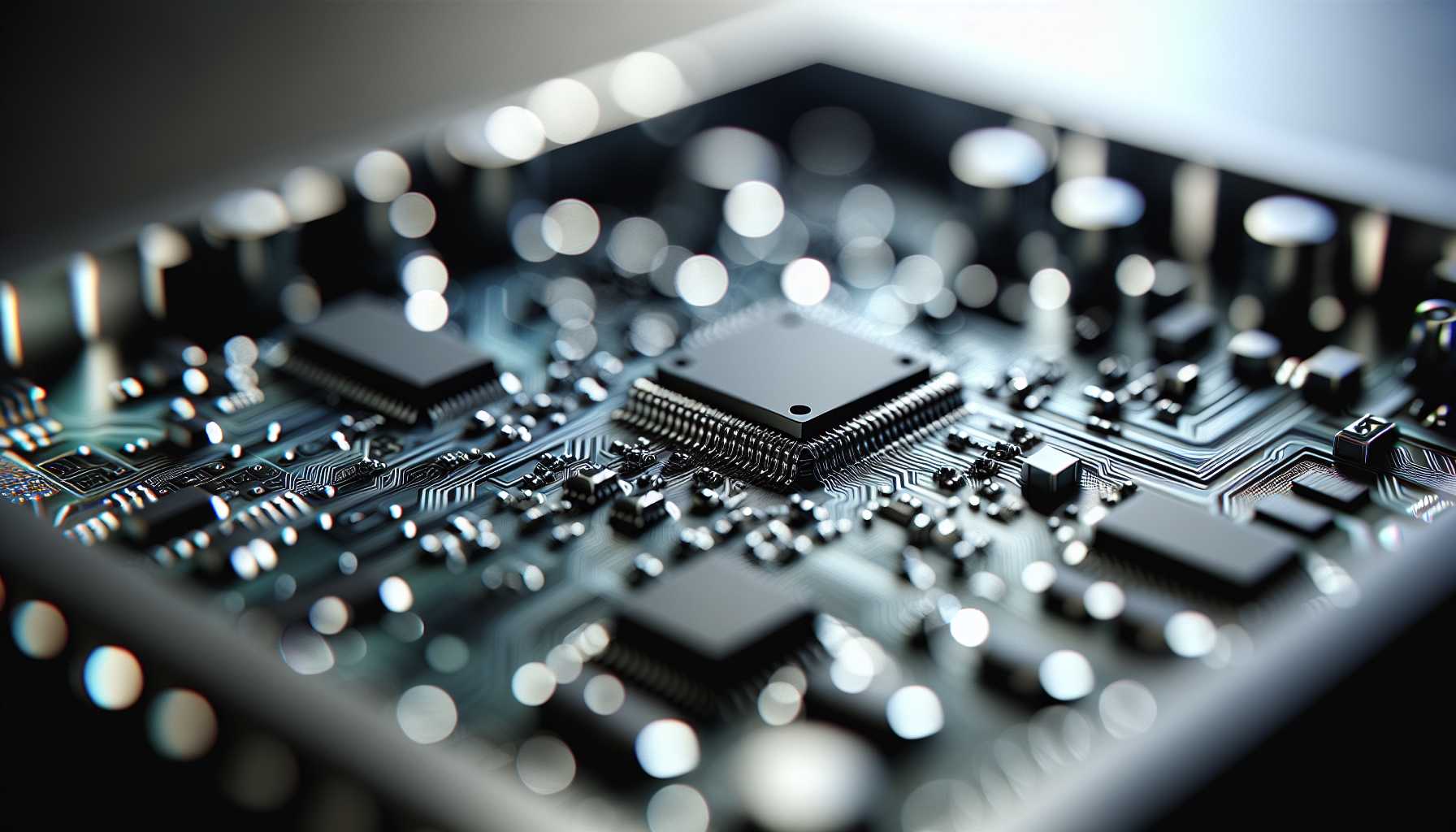 up-close view of semiconductor chips