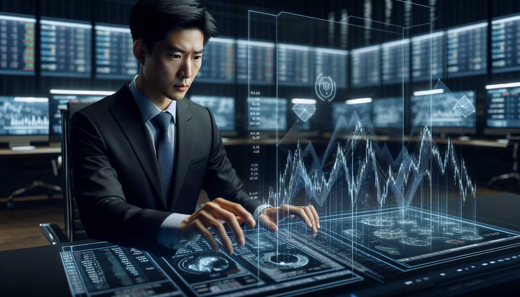 investor analyzing tech stock data