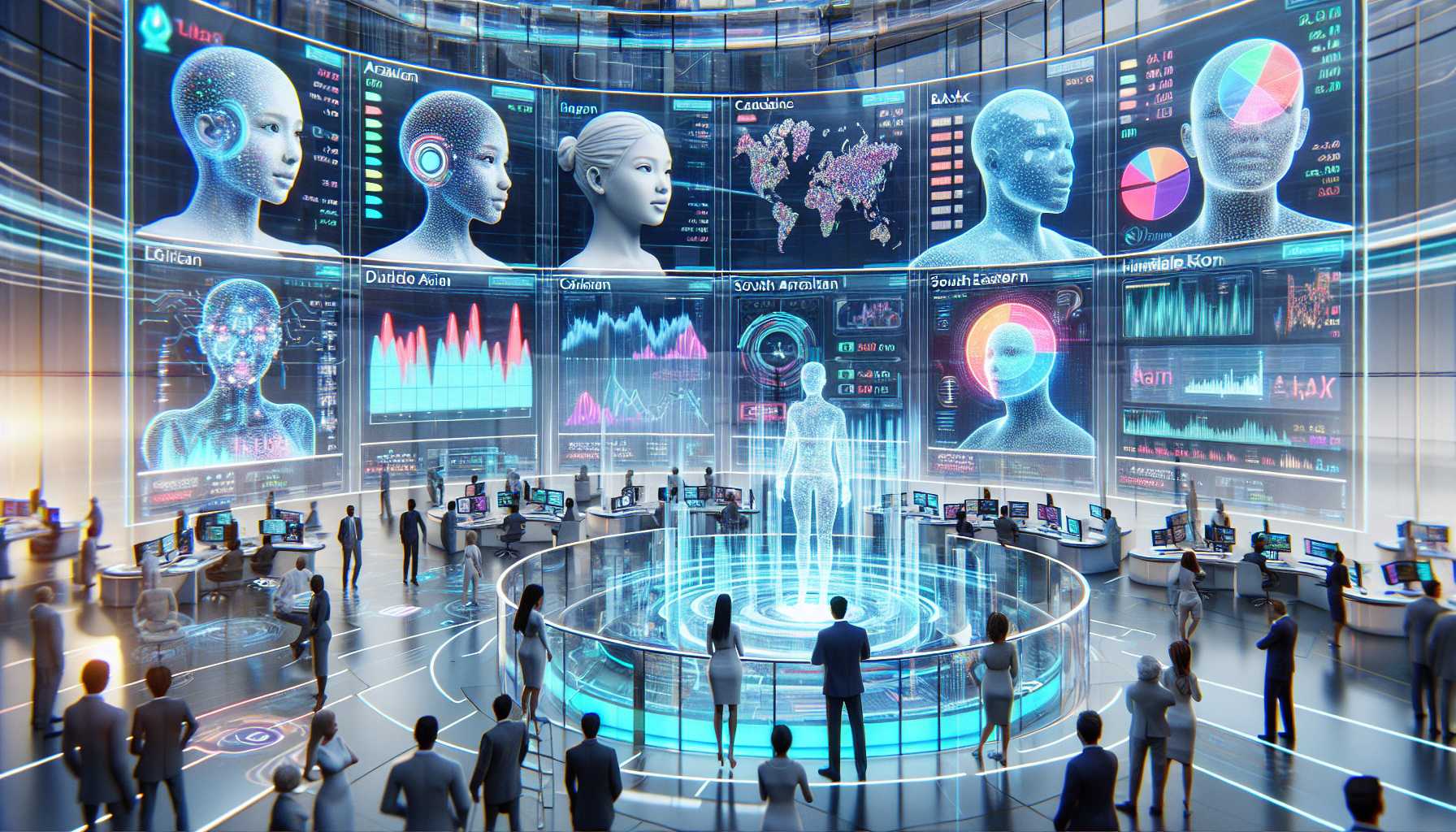 futuristic stock market with AI integration