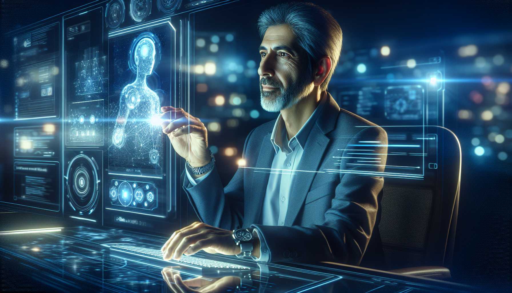 a user confidently controlling AI technology interfaces