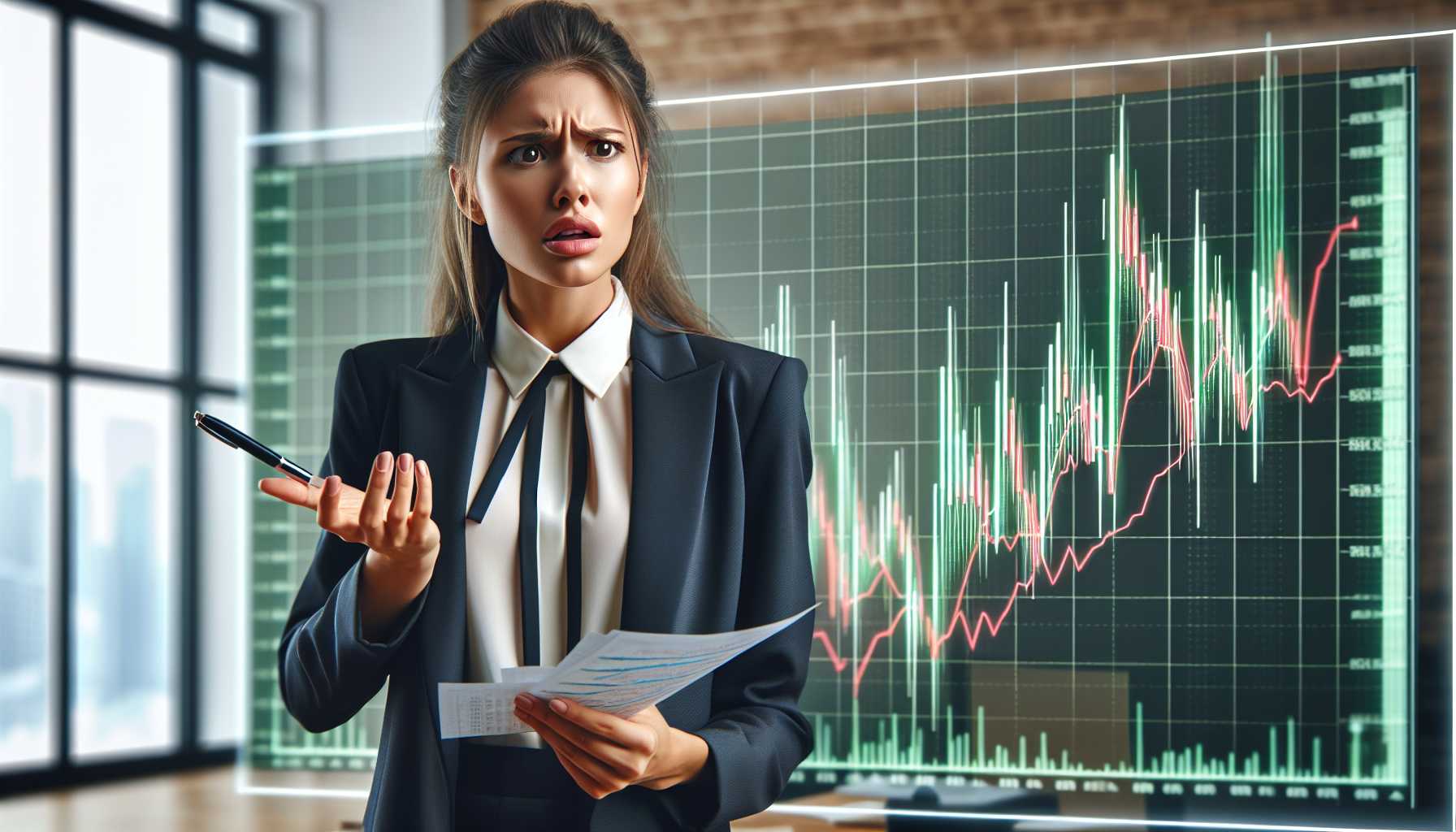 a puzzled investor looking at a SoundHound AI stock chart