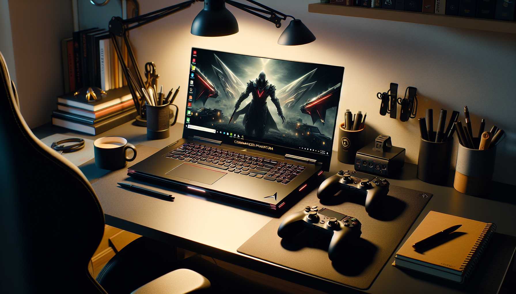 Lenovo Legion Go with detachable controllers on a work desk