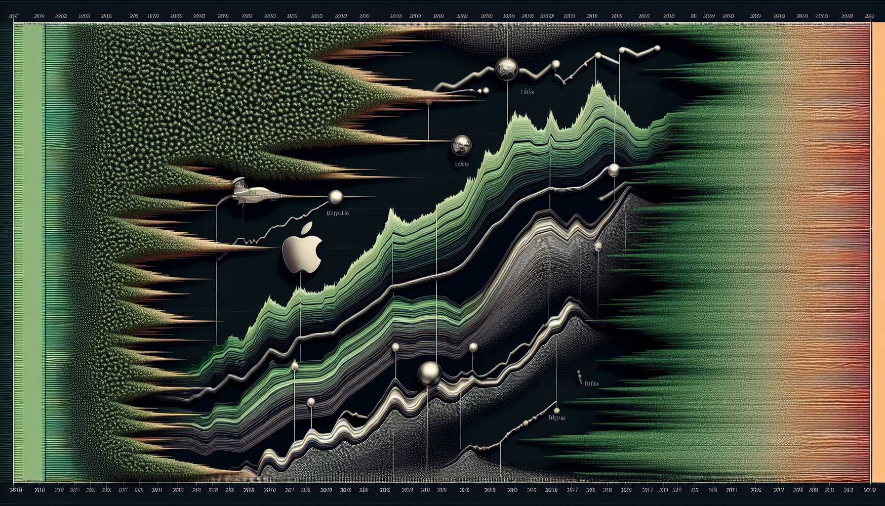 Graph comparing Amazon and Apple stock performance