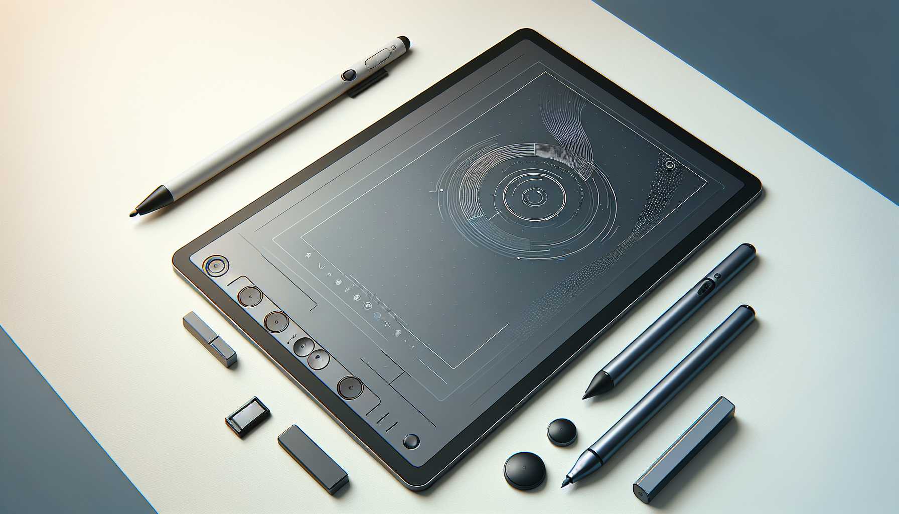 Illustration of new Apple devices including iPad Pro and Apple Pencil