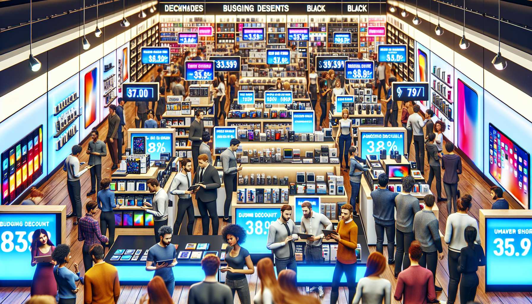 Concept of budget-friendly deals in a tech store environment