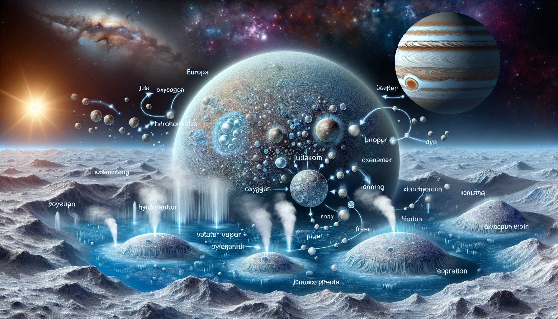 Europa moon oxygen generation artistic concept