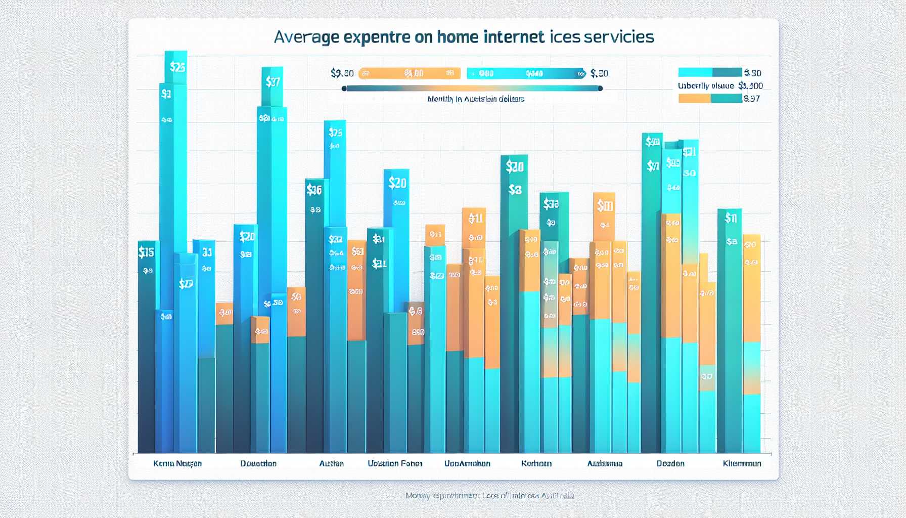 Average cost of home internet service in urban Australia