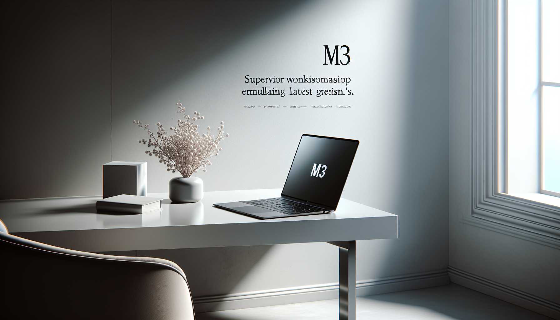 a sleek new M3 MacBook Air on a modern minimalist desk