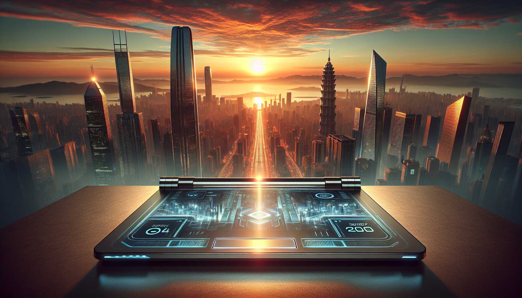 2024 MacBook Air with M3 overlooking a city skyline