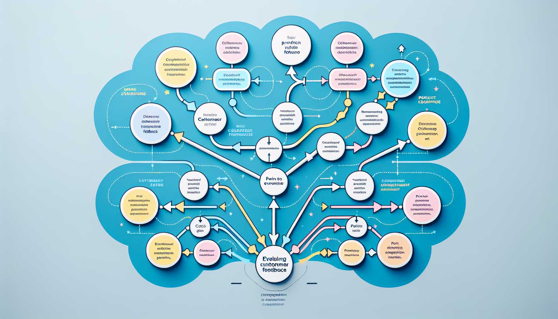 an elegant decision tree diagram representing the framework for evaluating client feedback in product management