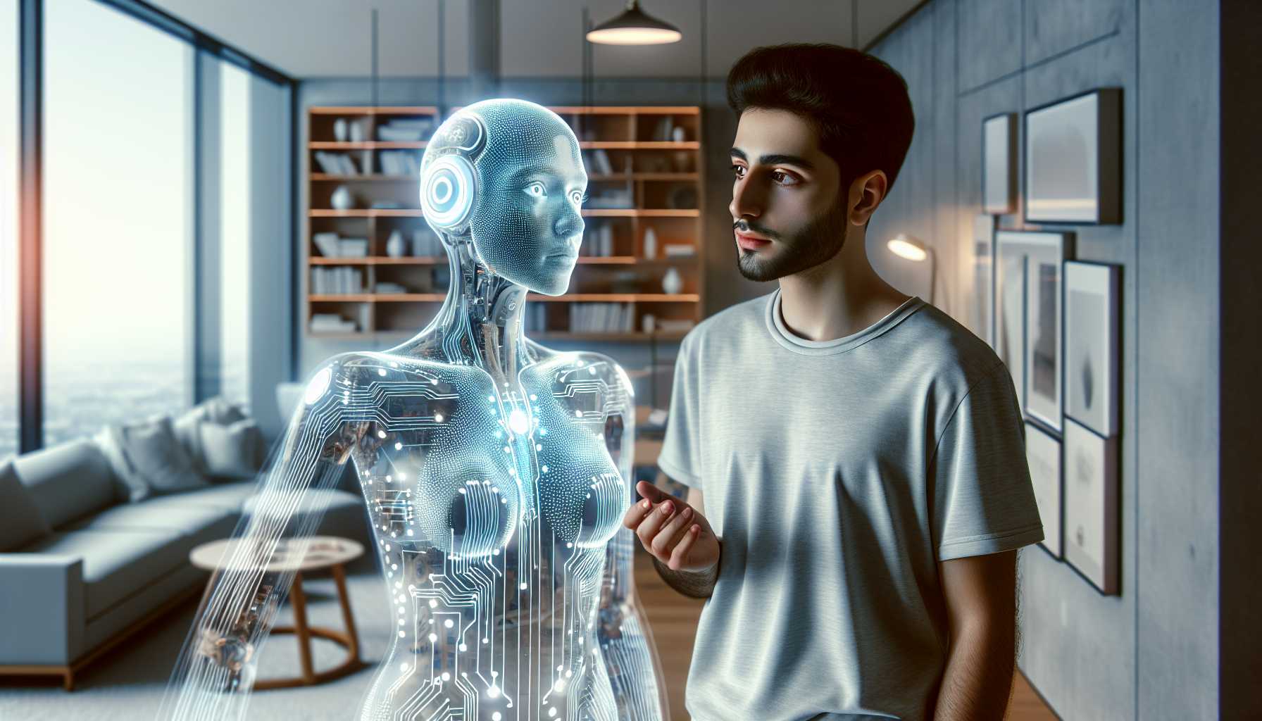 Digital AI companion interacting with a user