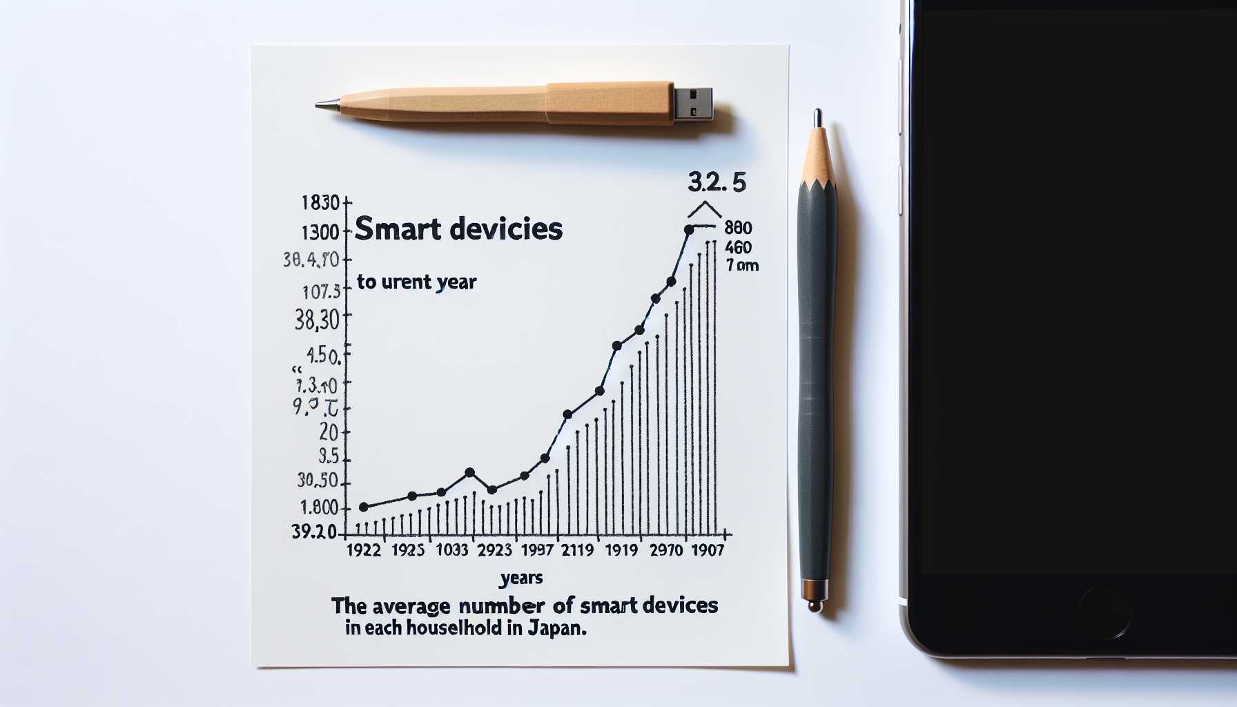 a graph showing the average number of smart devices per household in Japan