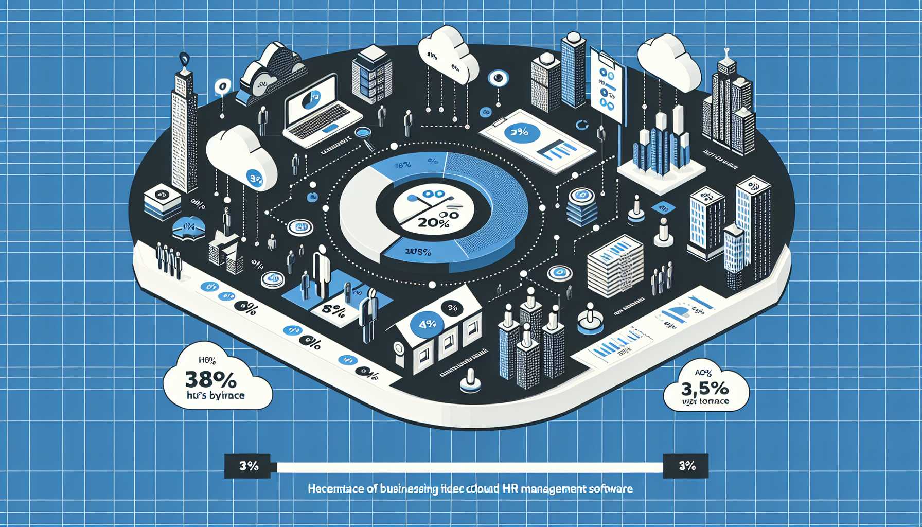 Graph showing percentage of businesses in Tula using cloud-based HR management software