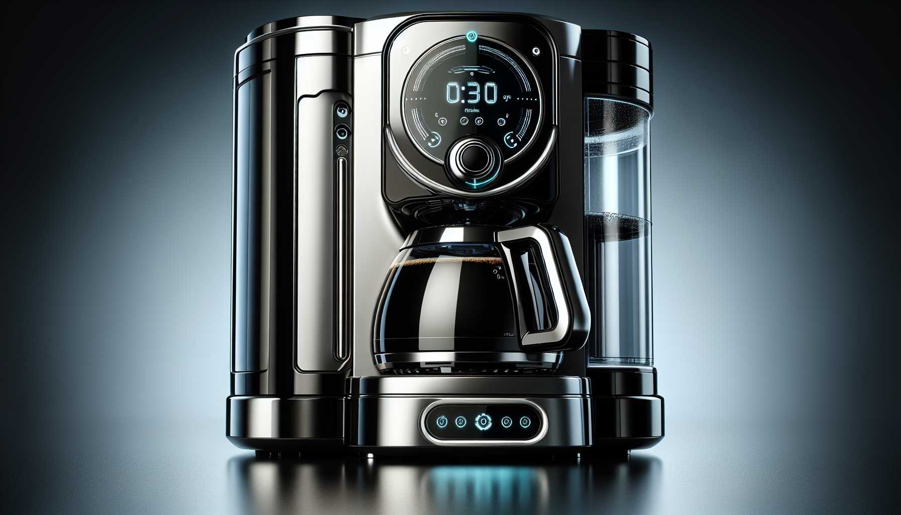 Sleek and modern smart coffee maker with touch screen interface