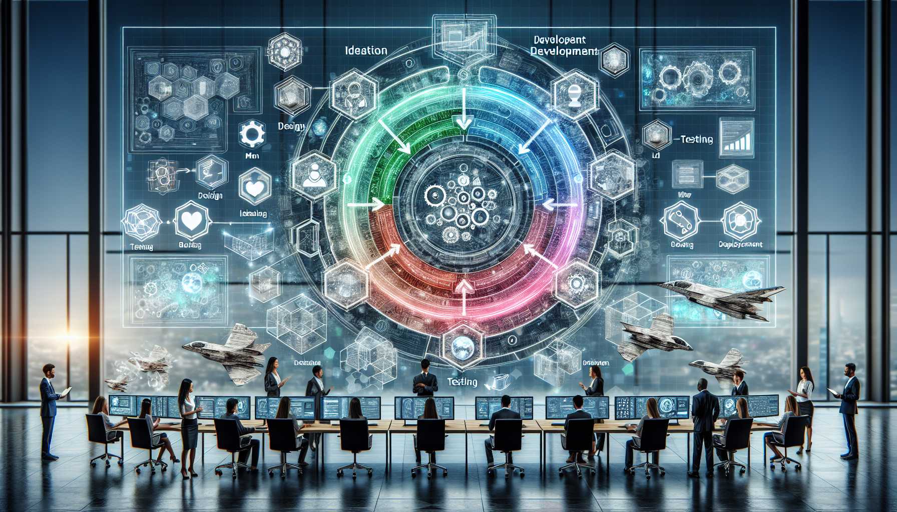 an agile product lifecycle management diagram in a tech environment